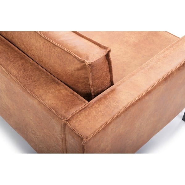 Hnědá pohovka z imitace kůže 216 cm Rate - Scandic-image-3