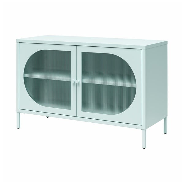 Světle modrá kovová vitrína 100x64x40 cm Luna – Støraa-image-2