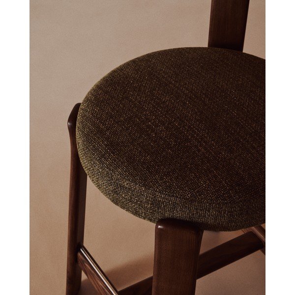 Zelená/v tmavě přírodní barvě barová židle z jasanového dřeva (výška sedáku 65 cm) Granite – Kave Home-image-3