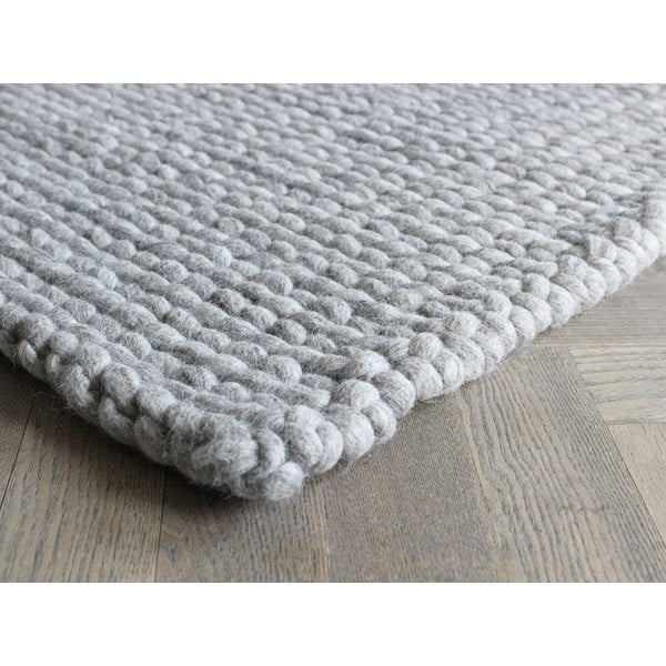 Pískově hnědý pletený vlněný koberec Wooldot Braided Rugs, 100 x 150 cm