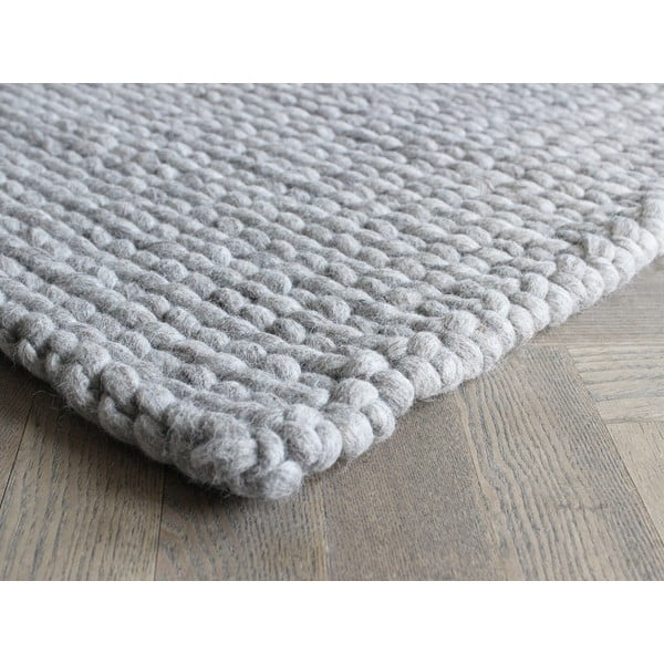 Pískově hnědý pletený vlněný koberec Wooldot Braided Rugs, 170 x 240 cm