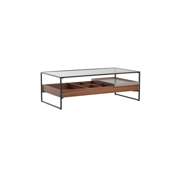 Konferenční stolek se skleněnou deskou v tmavě přírodní barvě 60x120 cm Sveg – Jotex