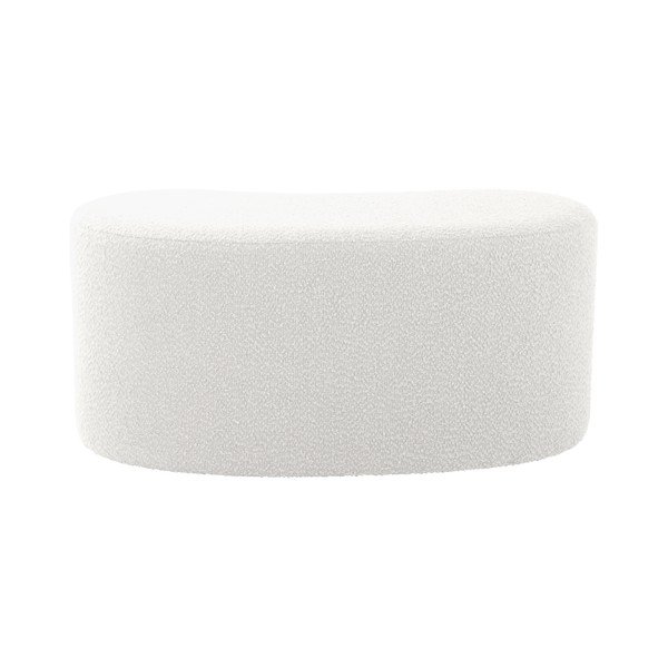 Bílý taburet z textilie bouclé Ada – Leitmotiv-image-4