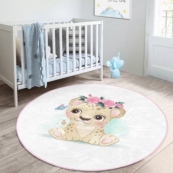 Bílý dětský koberec ø 100 cm Comfort – Mila Home-image-4