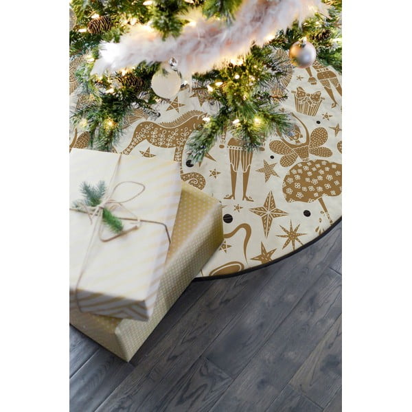 Bavlněný koberec pod vánoční stromeček Butter Kings Golden Nut Cracker, ø 130 cm-image-1