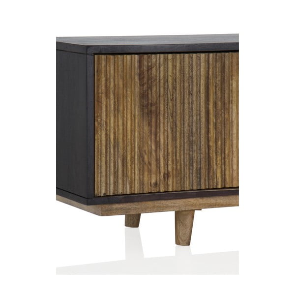 Černý/přírodní TV stolek z mangového dřeva 150x40 cm Mango – Geese-image-1