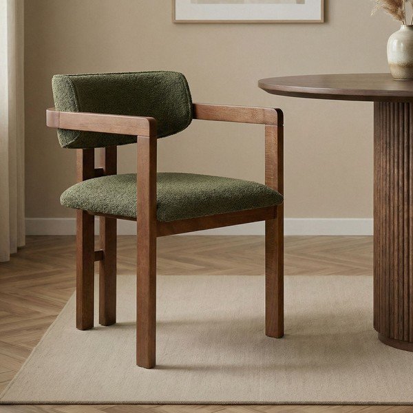 Tmavě zelené jídelní křeslo s područkami Toscana – Kalune Design-image-1