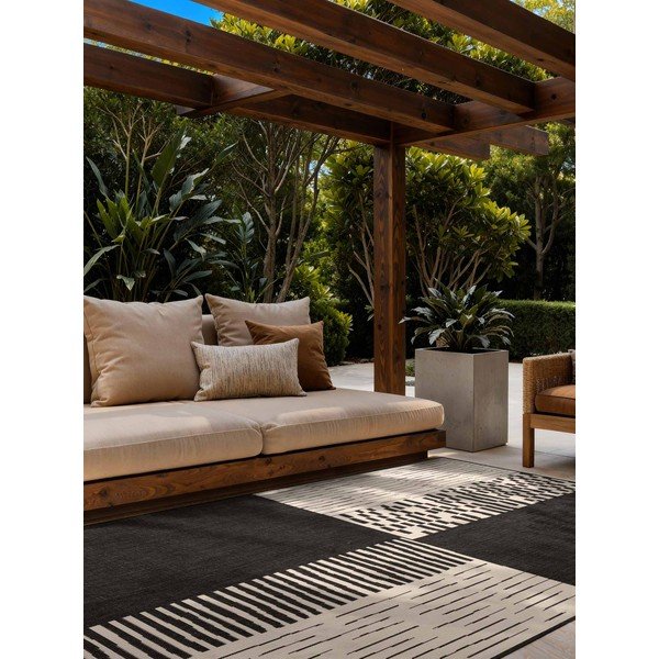 Černý/krémový vnitřní a venkovní koberec 200x300 cm Haringey Acacia – Ted Baker-image-1