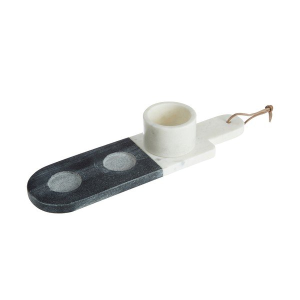 Sada 3 bílo-šedých mramorových servírovacích misek Premier Housewares Marble-image-2