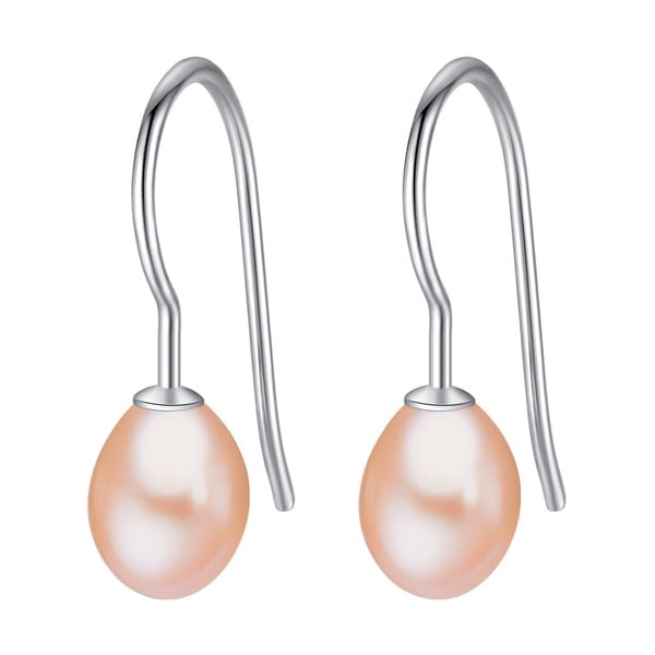 Světle oranžové perlové náušnice ve tvaru slzy Chakra Pearls