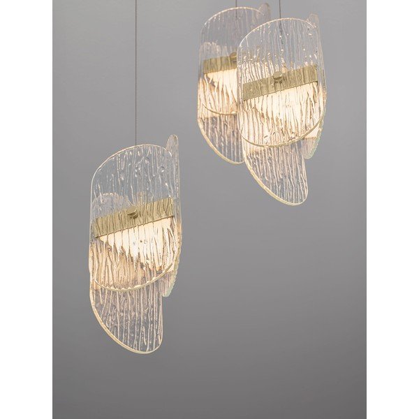 Kovové LED stmívatelné závěsné svítidlo v mosazné barvě se skleněným stínidlem ø 32 cm Lucien – Nova Luce-image-3