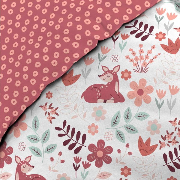 Bílé/růžové bavlněné dětské povlečení na jednolůžko 140x200 cm Bichette – douceur d'intérieur-image-2