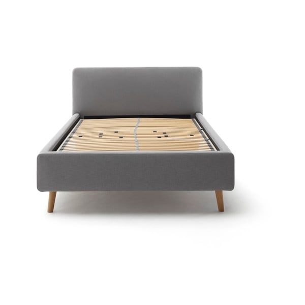 Šedá čalouněná dvoulůžková postel s úložným prostorem s roštem 140x200 cm Mattis – Meise Möbel-image-3