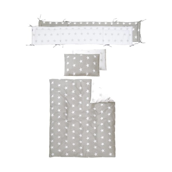 Bílá postýlka na kolečkách s nebesy 60x120 cm Little stars – Roba-image-3