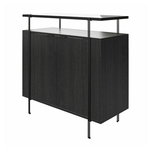 Černá nízká komoda v dekoru dubu 90x90 cm Wainwright - Queer Eye-image-3