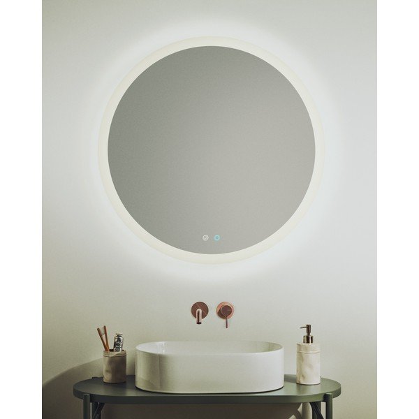 Nástěnné zrcadlo s osvětlením ø 60 cm Mervi – Kave Home-image-1