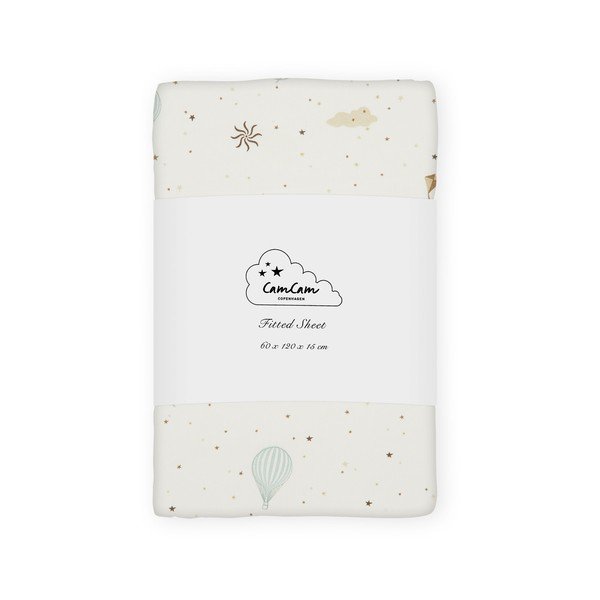 Slonovinové napínací dětské prostěradlo do postýlky z Bio bavlny 60x120 cm Dreamland – Cam Cam Copenhagen