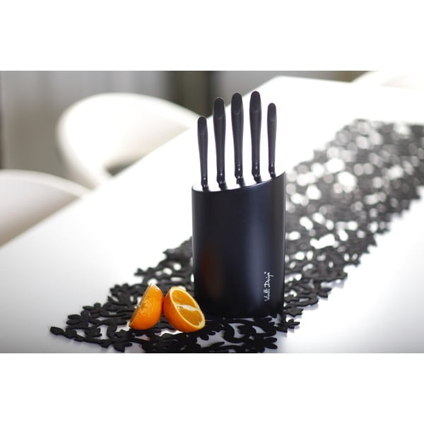 Černý stojan s pěti noži Vialli Design -image-1