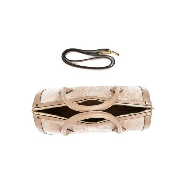 Béžová kožená kabelka do ruky Mangotti Snake-image-3