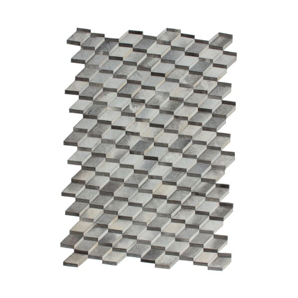 Kožený koberec Revolution Grey, 160x230 cm