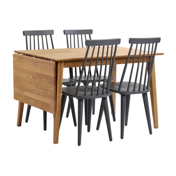 Přírodní sklápěcí dubový jídelní stůl Rowico Filippa, 120 x 80 cm-image-4