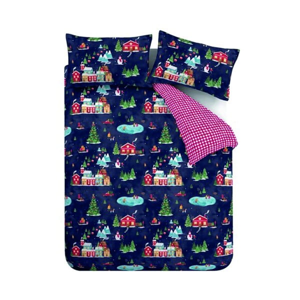 Modré povlečení na dvoulůžko 200x200 cm Ski Village – Catherine Lansfield