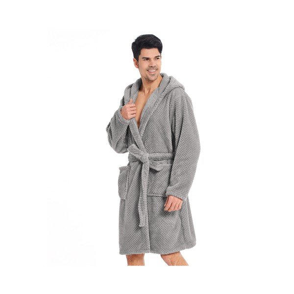 Světle šedý unisex župan z mikrovlákna DecoKing Sleepyhead, velikost XXL-image-2