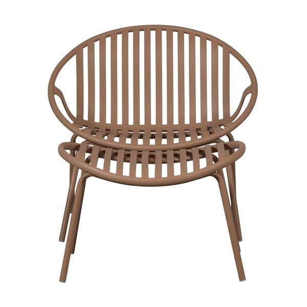 Růžové plastové zahradní křeslo s podnožkou Bruce – WOOOD-image-4