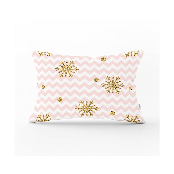 Vánoční povlak na polštář Minimalist Cushion Covers Golden Snowflakes, 35 x 55 cm