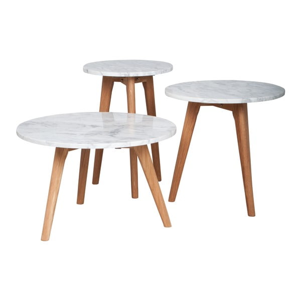 Odkládací stolek s deskou v dekoru kamene Zuiver, ⌀ 50 cm-image-3