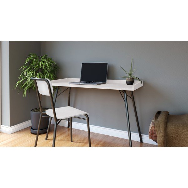 Pracovní stůl s bílou deskou 52x115 cm Rayburn – Woodman-image-1