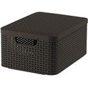 Tmavě hnědý plastový úložný box s víkem 29x39x19 cm Style – Curver