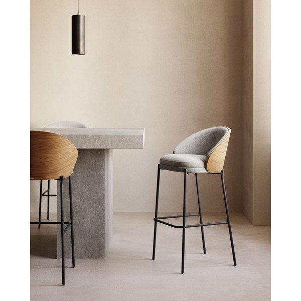 Šedá/v přírodní barvě barová židle (výška sedáku 65 cm) Eamy – Kave Home-image-1