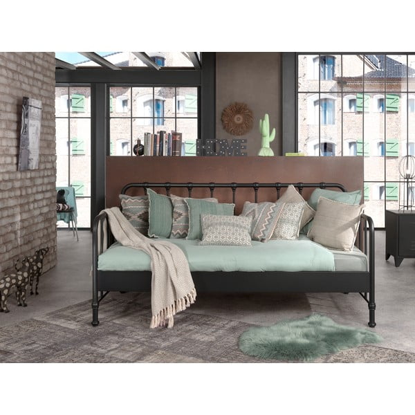 Šedá kovová dětská postel 90x200 cm BRONXX – Vipack-image-2