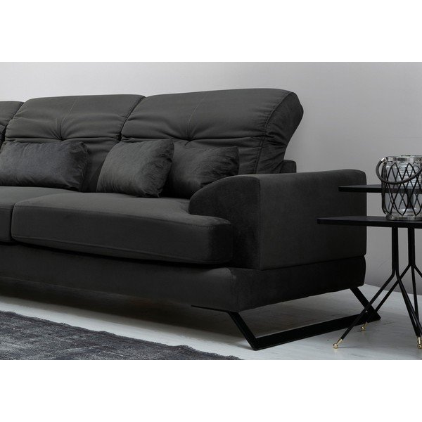 Tmavě šedá rohová pohovka (levý roh) Frido – Balcab Home-image-3
