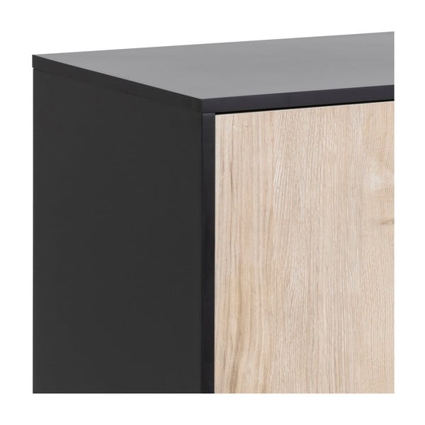 Černá nízká komoda v dekoru dubu 120x82 cm Seaford - Actona-image-1