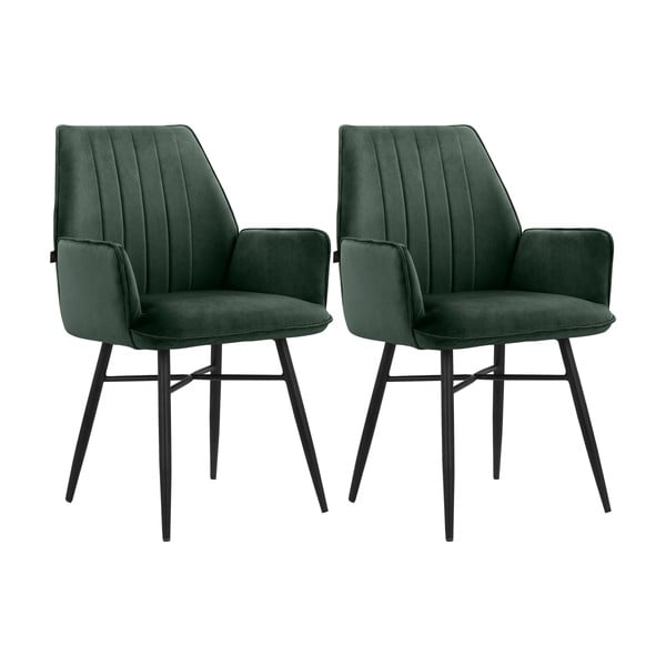 Zelená čalouněná jídelní křesla v sadě 2 ks Anzo – Støraa-image-4