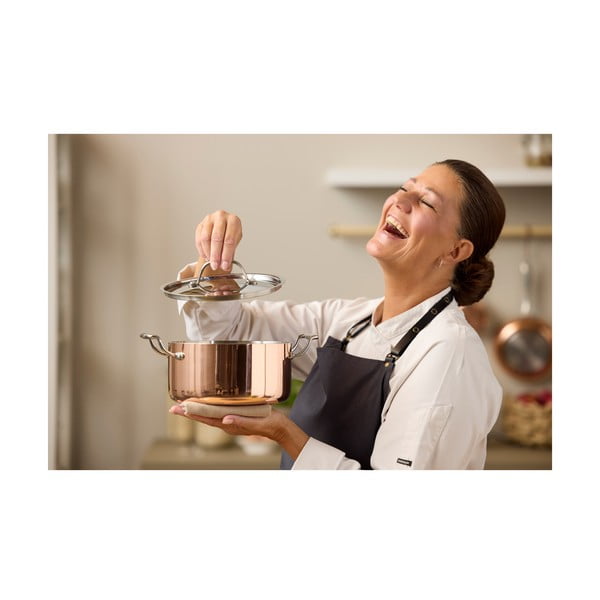 Nerezový/měděný hrnec s pokličkou na indukci 3 l – Blomsterbergs-image-1