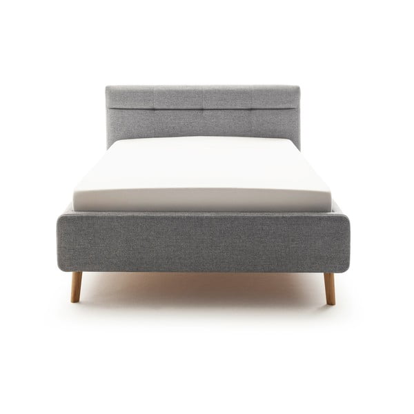 Šedá čalouněná dvoulůžková postel s úložným prostorem s roštem 140x200 cm Lotte – Meise Möbel-image-3