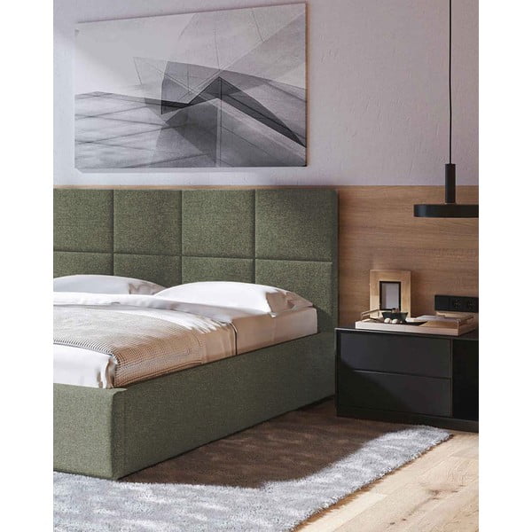 Zelená čalouněná dvoulůžková postel s úložným prostorem s roštem 140x200 cm Bufo – MESONICA-image-4