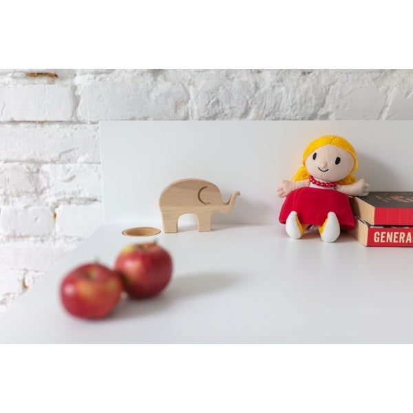 Bílý psací stůl s podnožím z jasanového dřeva Ragaba Luka, délka 85 cm-image-1