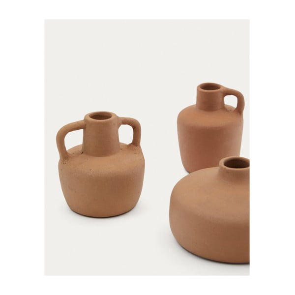 Oranžové terakotové vázy v sadě 3 ks (výška 6 cm) Sofra – Kave Home-image-2