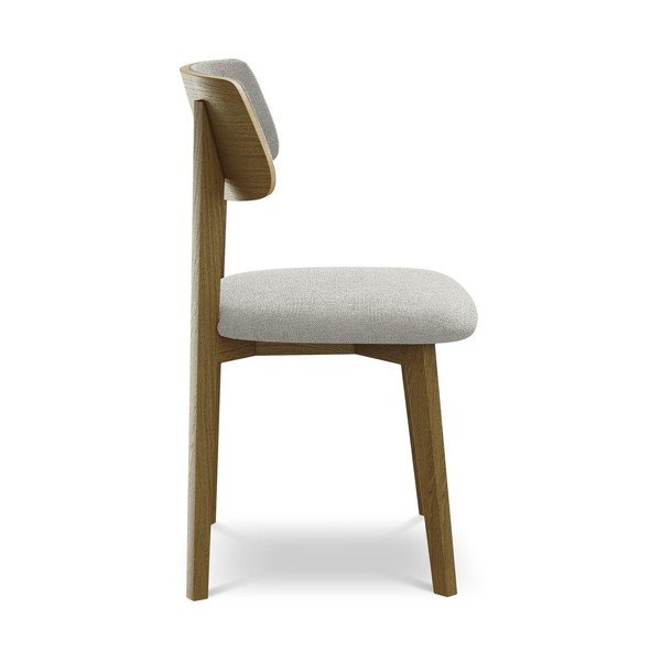 Světle šedá jídelní židle z masivního dřeva Niu – Makamii-image-2