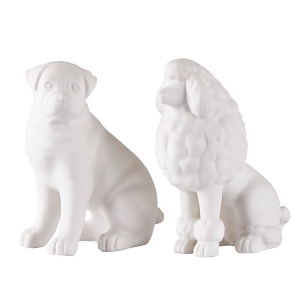 Sada 2 keramických dekorativních sošek KJ Collection Dogs
