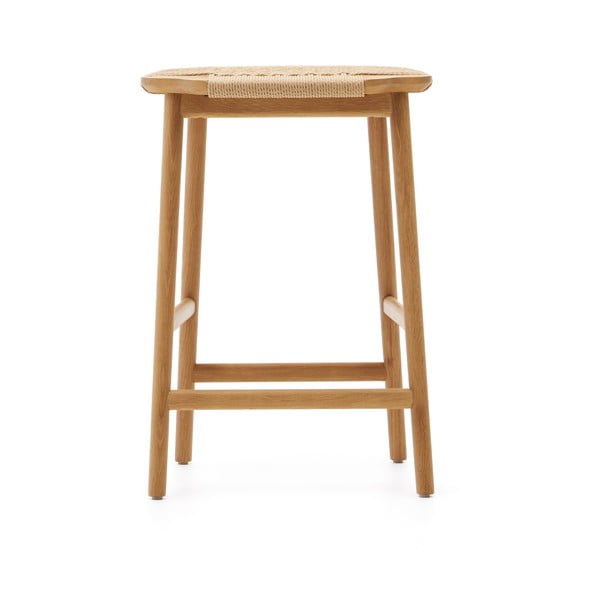 Barová stolička z dubového dřeva v přírodní barvě (výška sedáku 65 cm) Enit – Kave Home-image-2