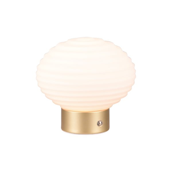 Stmívatelná LED stolní lampa v bílé a zlaté barvě se skleněným stínidlem (výška 14,5 cm) Earl – Reality-image-2