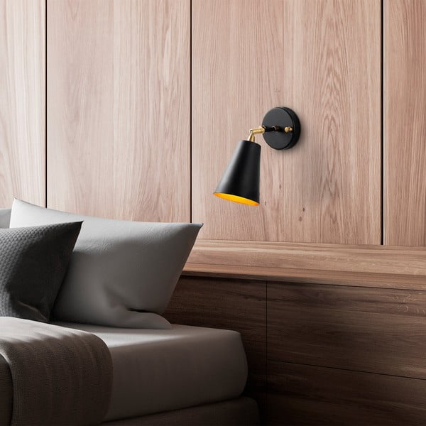 Černé/ve zlaté barvě nástěnné svítidlo ø 10 cm Evander – Opviq lights-image-1