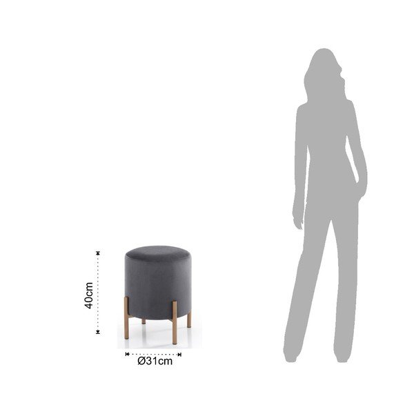 Šedá taburetka Tomasucci Ammy, ø 31 cm-image-1