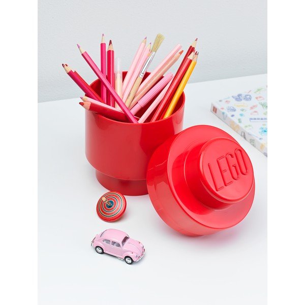 Červený úložný kulatý box LEGO®, ⌀ 12,5 cm-image-2