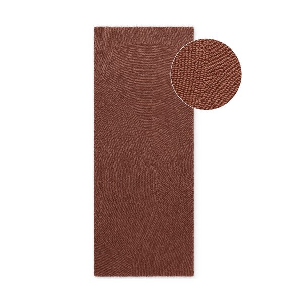 Ručně tkaný vlněný běhoun v cihlové barvě 80x200 cm Calmio – Hanse Home